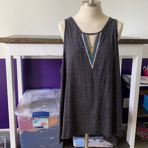 Patterned V Neck Tank